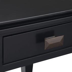 img 1 attached to SimpliHome Artisan Solid Wood 21 inch Wide Black Square End Side Table with Storage, 1 Drawer - Ideal for Living Room and Bedroom Décor