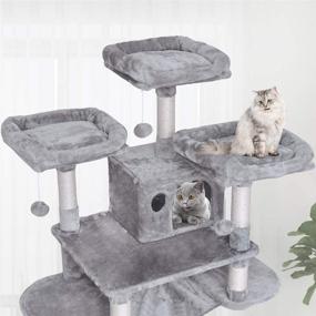 img 2 attached to 🐱 MQ Multi-Level Cat Tower: The Ultimate Activity Center and Large Cat Tree with Condos, Scratching Post, Hammock, Plush Perches for Kittens and Adult Cats