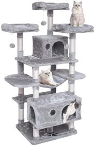 img 4 attached to 🐱 MQ Multi-Level Cat Tower: The Ultimate Activity Center and Large Cat Tree with Condos, Scratching Post, Hammock, Plush Perches for Kittens and Adult Cats