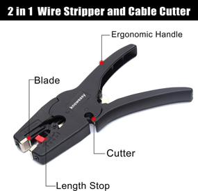 img 3 attached to 🔧 Knoweasy 2-in-1 Heavy Duty Wire Stripper and Cutter Tool - Automatic Wire Stripping/Cutting for 5-20mm/(0.25-0.75Inches)