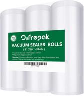 🥡 o2frepak 3-pack 8x20ft food saver vacuum sealer bags rolls - bpa-free, heavy-duty storage bags for food saver - cut-to-size rolls, ideal for sous vide cooking (total 60 feet) logo