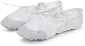 img 2 attached to Coolkuskates Children's Split Sole Gymnastics Slippers - Stylish and Secure Girls' Shoes