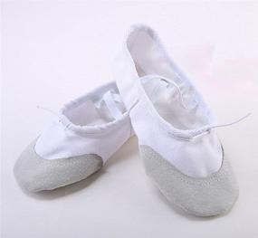 img 1 attached to Coolkuskates Children's Split Sole Gymnastics Slippers - Stylish and Secure Girls' Shoes