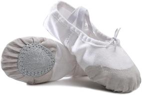 img 4 attached to Coolkuskates Children's Split Sole Gymnastics Slippers - Stylish and Secure Girls' Shoes