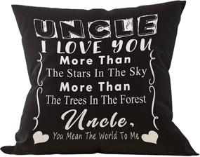 img 4 attached to 👨 Uncle Love You More Than Stars in Sky and Trees Throw Pillow Case, Uncle Gift, Birthday Gift for Uncle, 18x18 Inch Linen Cushion Cover for Sofa, Couch, Bed