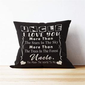 img 2 attached to 👨 Uncle Love You More Than Stars in Sky and Trees Throw Pillow Case, Uncle Gift, Birthday Gift for Uncle, 18x18 Inch Linen Cushion Cover for Sofa, Couch, Bed