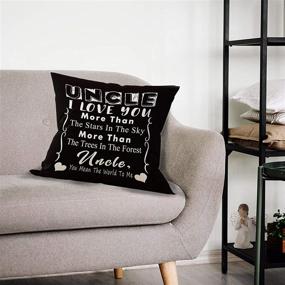 img 3 attached to 👨 Uncle Love You More Than Stars in Sky and Trees Throw Pillow Case, Uncle Gift, Birthday Gift for Uncle, 18x18 Inch Linen Cushion Cover for Sofa, Couch, Bed