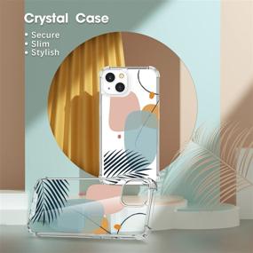 img 1 attached to 🎀 Cutebe Cute Clear Crystal Case for iPhone 13 6.1 inch 2021 Released, Shockproof Series Hard PC+ TPU Bumper Yellow-Resistant Protective Cover with Designs for Women, Girls - Blue, Pink, Orange