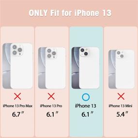 img 3 attached to 🎀 Cutebe Cute Clear Crystal Case for iPhone 13 6.1 inch 2021 Released, Shockproof Series Hard PC+ TPU Bumper Yellow-Resistant Protective Cover with Designs for Women, Girls - Blue, Pink, Orange