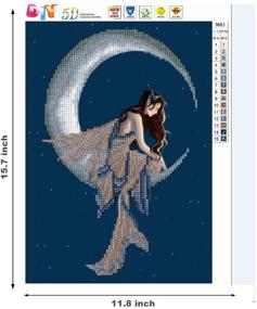 img 2 attached to 🌙 AIRDEA Fairy Diamond Painting Kits for Adults Beginners - Moon Starry Night Round Diamond Art Kit, Partial Drill DIY 5D Diamond Painting for Kids Rhinestone Arts - Canvas Home Wall Art Decor 30x40 cm