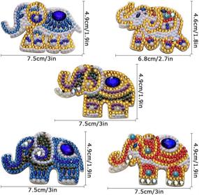 img 1 attached to 🐘 Soleebee 5pcs DIY 5D Full Drill Elephant Diamond Painting Key Chain Kit - Mosaic Double-Sided Drill Pendant with Crystal Rhinestones for Bag Charms & Gift