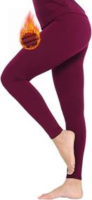 img 4 attached to 🧥 Subuteay Women's Fleece Lined Compression Leggings - Thermal Base Layer Long Underwear Pants