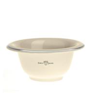 🪒 premium edwin jagger porcelain shaving bowl: ivory color with silver rim and convenient handle logo