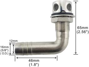 img 3 attached to 🚢 NRC&XRC 316 Stainless Steel Marine Grade Boat Fuel Vent: Universal 90° Flush Mount for 5/8" Hose with Mounting Hardware & Gasket