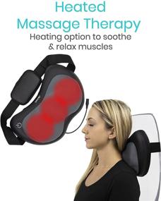 img 3 attached to 🤲 Vive Neck Massager - Шиацу для стоп, шеи, спины, глубокие тканевые массажи с подогревом - Массажная подушка для расслабления мышц, ног, плеч, стоп - Средство от боли Перкуссионная поясничная подушка для массажа узлов