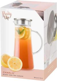 img 1 attached to 🍵 Pinky Up Charlie Glass Iced Tea Carafe: Stylish Loose Leaf Tea Brewer with 1.5L Capacity