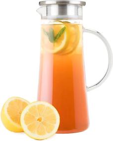 img 4 attached to 🍵 Pinky Up Charlie Glass Iced Tea Carafe: Stylish Loose Leaf Tea Brewer with 1.5L Capacity