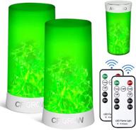 🔥 enhance your outdoor experience: usb rechargeable flame candle lantern with green flame - 2pcs логотип