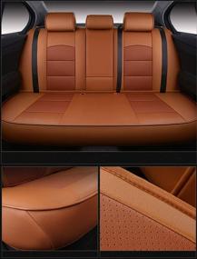 img 2 attached to OASIS AUTO Grand Cherokee Custom Fit PU Leather Seat Cover For 2011-2012-2013-2014-2015-2016-2017-2018-2019-2020 Grand Cherokee (Orange)