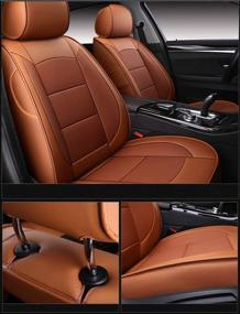 img 3 attached to OASIS AUTO Grand Cherokee Custom Fit PU Leather Seat Cover For 2011-2012-2013-2014-2015-2016-2017-2018-2019-2020 Grand Cherokee (Orange)