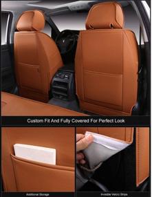 img 1 attached to OASIS AUTO Grand Cherokee Custom Fit PU Leather Seat Cover For 2011-2012-2013-2014-2015-2016-2017-2018-2019-2020 Grand Cherokee (Orange)