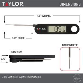 img 3 attached to 🌡️ Black Folding Probe Digital Thermometer by Taylor Precision Products for Instant Read Meat, Food, Grill, BBQ, and Kitchen Cooking