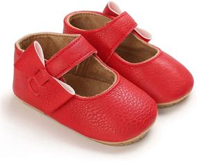 img 3 attached to 👣 ESTAMICO Mary Jane Flats: Adorable, Soft-Sole Baby Sneakers with Princess Bowknot - Perfect for Weddings and Crib Dress Shoes