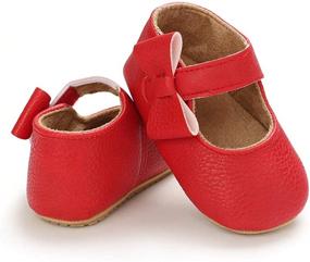 img 1 attached to 👣 ESTAMICO Mary Jane Flats: Adorable, Soft-Sole Baby Sneakers with Princess Bowknot - Perfect for Weddings and Crib Dress Shoes