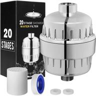 🚿 20 stage universal showerhead filters with 2 replacement cartridges - eliminate chlorine and heavy metals from hard water for a refreshing shower experience (silver) logo