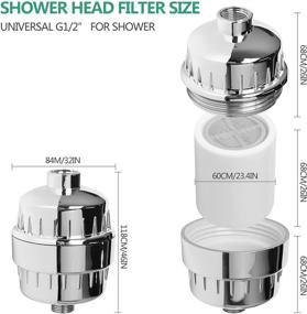 img 2 attached to 🚿 20 Stage Universal Showerhead Filters with 2 Replacement Cartridges - Eliminate Chlorine and Heavy Metals from Hard Water for a Refreshing Shower Experience (Silver)