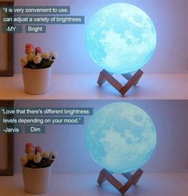 img 3 attached to 🌕 RMFSH 7.9inch Moon Lamp: Perfect Night Light for Bedrooms, Kids, and Personalized Ambiance with 3 Colors and 3D Printed Galaxy Luna Design