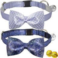 🐱 premium breakaway cat collar with bells and bow tie - adjustable safety rabbit, small dog, kitten collar (2 pack) logo