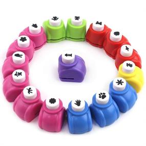 img 4 attached to 🐾 16 Pack LOVEINUSA Paw Print Teddy Bear Punch Craft Set - Scrapbooking & Nail Design Hole Punch Supplies for Crafting