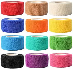 img 4 attached to 🏥 Kuvvfe (12-Pack) 1” x 5 Yards Self Adhesive Bandage Wrap for Sports Injury, Strain, Knee & Wrist, Ankle Sprains & Swelling First Aid - Athletic Elastic Cohesive Bandage