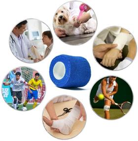 img 3 attached to 🏥 Kuvvfe (12-Pack) 1” x 5 Yards Self Adhesive Bandage Wrap for Sports Injury, Strain, Knee & Wrist, Ankle Sprains & Swelling First Aid - Athletic Elastic Cohesive Bandage