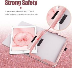 img 3 attached to 🎨 BENTOBEN iPad Air 2 Case with Pencil Holder: Glitter PU Leather Folio Stand Cover for iPad Air 2/Air 1, iPad 6th/5th Gen, 9.7" iPad 2018/2017 - Rose Gold