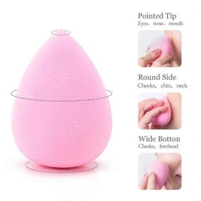 img 2 attached to AJOKE 10 Pcs Perfect Makeup Sponge Set Blender: Achieve Flawless Liquid Makeup with Multi-colored Beauty Sponges