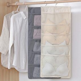 img 2 attached to Underwear Hanging Storage Organizer Mesh Pockets Underpants