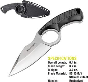 img 3 attached to 🔪 Kilimanjaro 910106 Men's Stretta Tactical Neck Knife - 6.4" Overall Length, 8Cr13MoV Stainless Steel Blade, Formed Sheath + Carry Chain