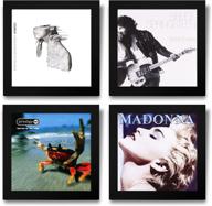 🖼️ display frame for album covers, flip frame for vinyl records, 12.5x12.5, black, set of 4 логотип