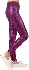 img 1 attached to Loxdonz Kids Mermaid Fish Scale Long Leggings: Stretchy and Stylish Tight Pants for Baby Girls