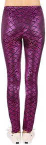 img 2 attached to Loxdonz Kids Mermaid Fish Scale Long Leggings: Stretchy and Stylish Tight Pants for Baby Girls