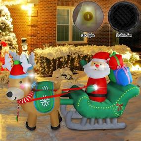 img 2 attached to 🎅 MorTime 6.7 FT Christmas Inflatable Santa Claus on Sleigh with Reindeers – Festive Yard Decor for Xmas Outdoor Decorations