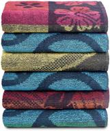 6 pack of large 30x60 inches terry cotton beach towels - highly absorbent, quick dry, lightweight, soft and perfect for beach, bath, yoga parties, and house guests logo