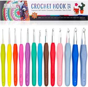 img 4 attached to 🧶 Ergonomic Crochet Hook Set: Comfortable 5.5 in Hooks, 13 Pack