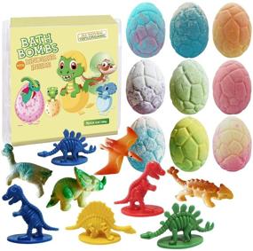 img 4 attached to 🦖 Dinosaur Egg Bath Bomb Gift Set, Organic Handmade Fizzy Balls with Surprise Inside - 9 Pack, Perfect for Kids