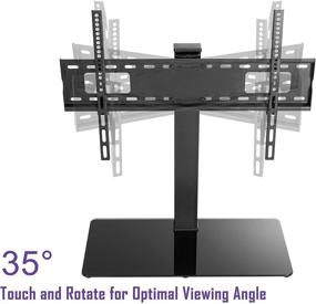 img 2 attached to Universal TV Stand Base for 37-70 Inch LCD LED Smart TVs, Promounts ± 35° Swivel TV Table Stand, Steel TV Mount Bracket, Sturdy Thick Tempered Glass Base, Max VESA 600x400 (AMSA6401)