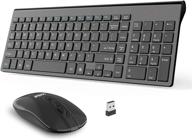 🖥️ leadsail wireless keyboard and mouse combo - compact, full size 2.4g ultra-thin sleek design for windows, computer, desktop, pc, notebook, laptop (light black) logo