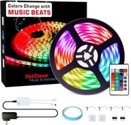 🎉 enhance any room with dotstone led strip lights: music sync rgb 5050 tape lights - waterproof, perfect for bedroom, kitchen, party, bar - updated 16.4ft length logo