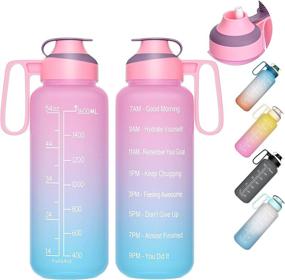 img 4 attached to BOWINR 64 Oz Motivational Water Bottle with Straw, Time Marker & Handle - Large Half 🥤 Gallon BPA Free Leakproof Reusable Water Jug for Sports, Fitness, Gym, Outdoor Activities - Adult and Teen Friendly